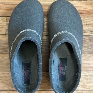 Haflinger Brown Wool Slip On Slippers Clogs Size EU 39 - US 8